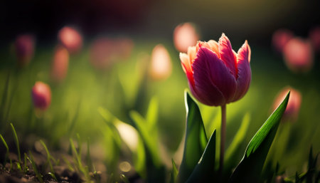 Tulip. Beautiful bouquet of tulips. colorful tulips. tulips in spring,colourful tulipの素材