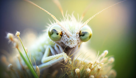 Grasshopper in the nature. Close-up. Macroの素材