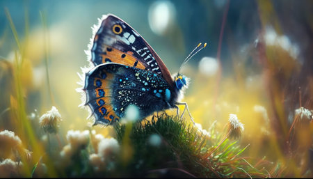Butterfly in the meadow. Beautiful butterfly in the nature.の素材