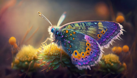 Butterfly in the nature. Colorful butterfly in the meadow.の素材