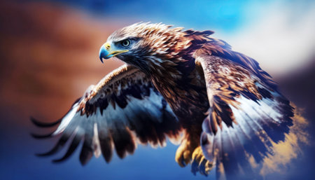 Eagle in flight. Aquila chrysaetos.の素材