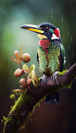 Red-billed Barbet (Carpus rufescens)の素材