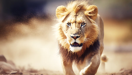 Lion in Kruger National Park, South Africa ; Specie Panthera leo family of Felidaeの素材