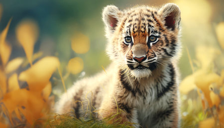 Siberian Tiger cub (Panthera tigris altaica)の素材