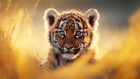 Siberian Tiger cub (Panthera tigris altaica)の素材