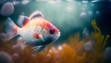 Colorful fish in the aquarium. Underwater world. Underwater world.の素材