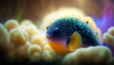 Colorful tropical fish in the aquarium. Underwater world. Underwater world.の素材
