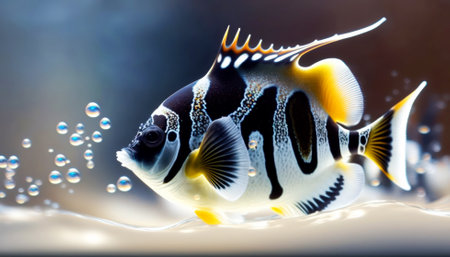 Exotic fish in aquarium. Underwater world. Underwater world.の素材