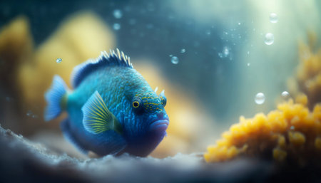 Tropical fish. Underwater world. Fish in aquarium.の素材