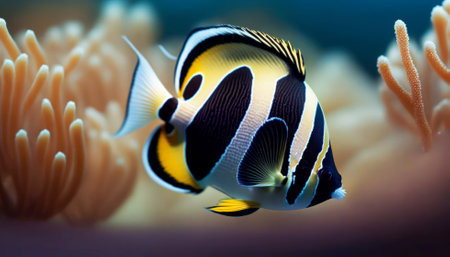 Clown Butterflyfish (Chaetodon terrestris)の素材