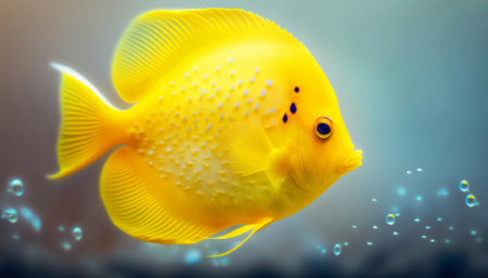 Yellow tropical fish. Underwater world. Underwater world. Underwater world.の素材