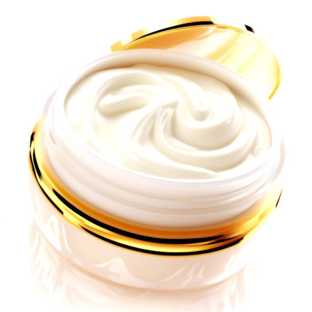 cosmetic cream in a jar on a white background, 3d renderの素材
