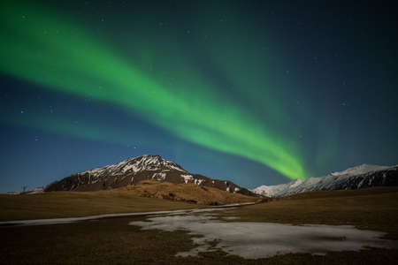 Aurora landscape in Icelandの写真素材
