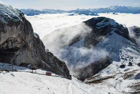 this is a photo of mount pilatusの写真素材