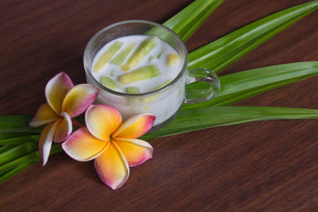 Sweet melon with coconut milk, dessert of Thailand.の写真素材
