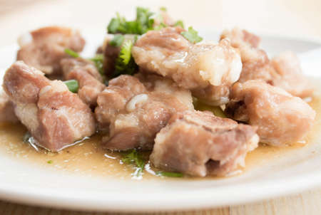 Steamed pork ribs on the tableの写真素材