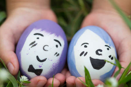 Easter egg colors of happiness.の写真素材