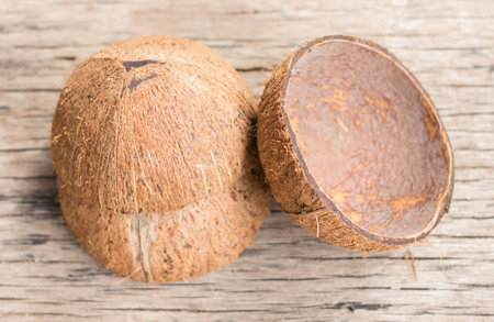 coconut coir  on the wooden floor.