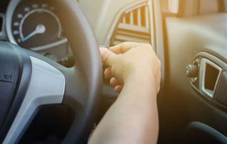 femaie driving car.の写真素材