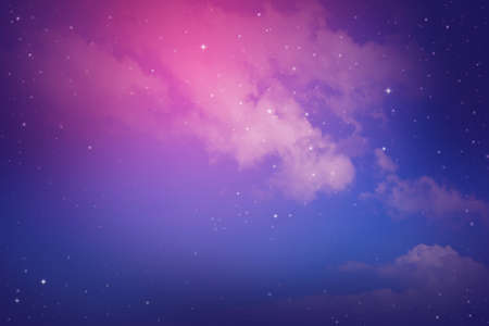 night sky with cloud and stars.の写真素材