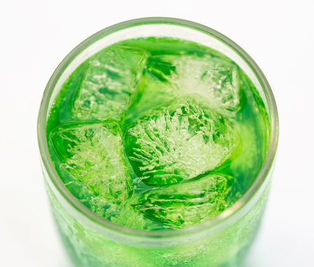 sparkling water in a glass.