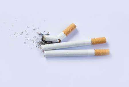 cigarette on white background.の写真素材