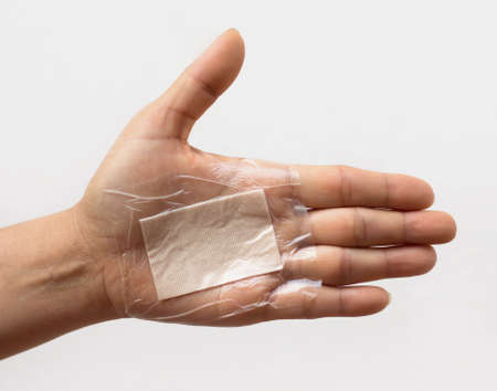 Sticking plasters waterproof wound palms.の写真素材