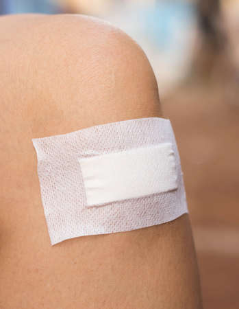 Sticking plaster on the knee.の写真素材