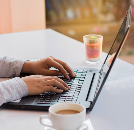Woman using computer