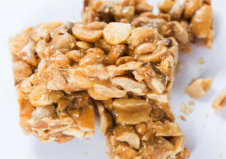 Sweet peanut candy  on white background.