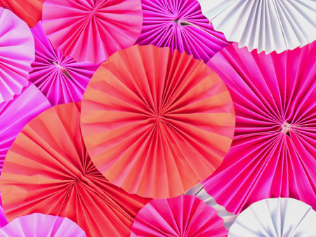 Multicolored paper is background.