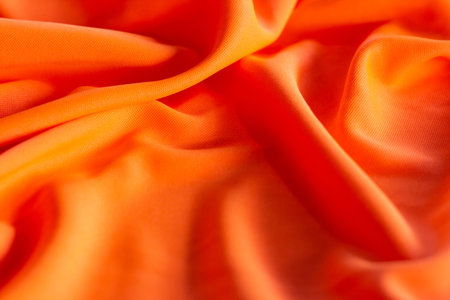 Orange cloth is used to make t-shirts.の写真素材
