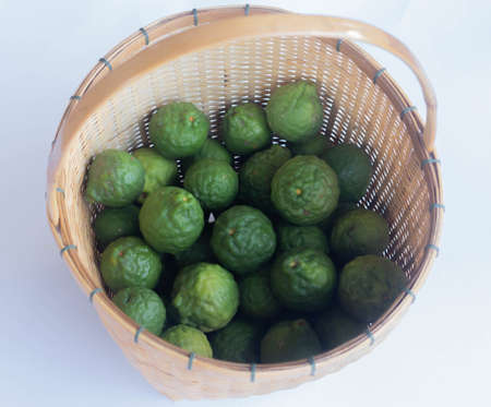 Fresh bergamot fruit on white background.の写真素材
