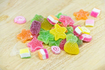 colorful of jelly and sugarの写真素材