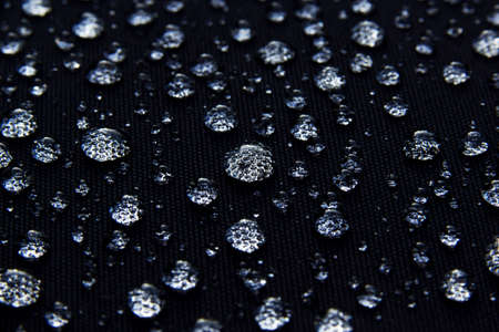 Water droplets on fiber Waterproof fabricの写真素材