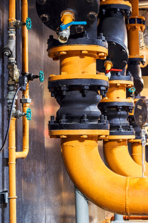 Condenser  water pipelines with pressure gauge and rubber connect , chiller water pipe and valves...