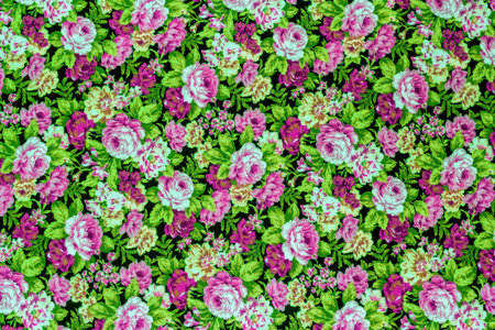 Rose Fabric background, Fragment of colorful retro tapestry text, Fragment of colorful retro tapestry textile pattern with floral ornament useful as backgroundの写真素材