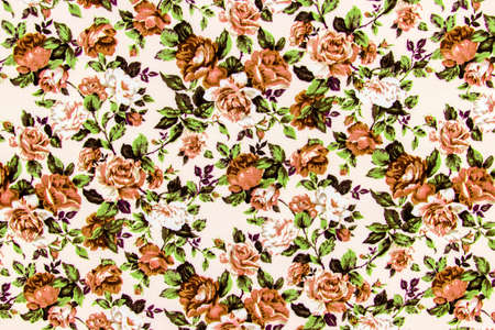 Rose fabric , Rose fabric background, Fragment of colorful retro tapestryの写真素材