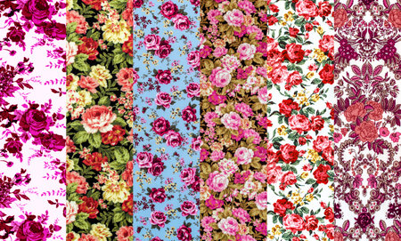 Rose Fabric background, Fragment of colorful retro tapestry text, Fragment of colorful retro...