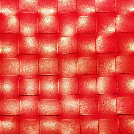 Brown leather woven texture backgroundの写真素材