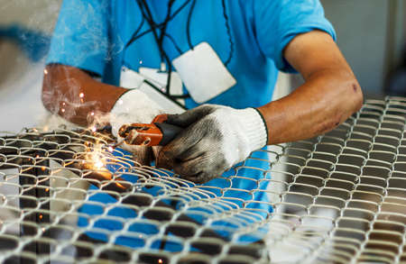 Welders welding metal, Welding work.の写真素材