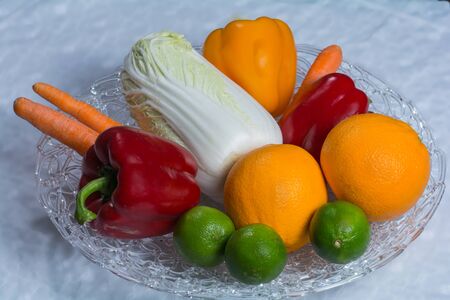 Selection of different fruits and vegetablesの写真素材