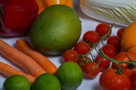 Selection of different fruits and vegetablesの写真素材