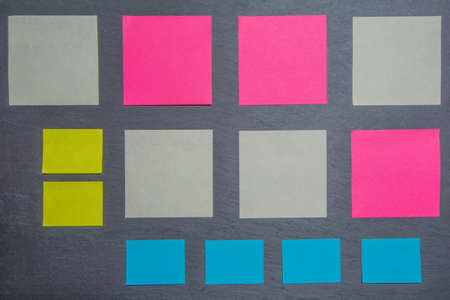 Texture with different kinds of paper sheetsの写真素材