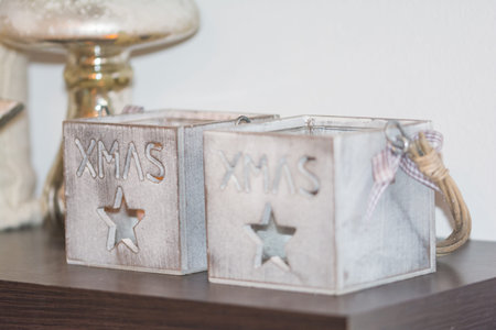 advent wreath with baubles and candlesの写真素材