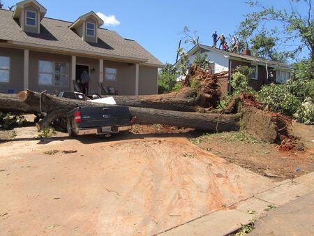Tuscaloosa, AL, USA - April 28, 2011: damage of the devastating Tornado in Tuscaloosa on April 27.のeditorial素材