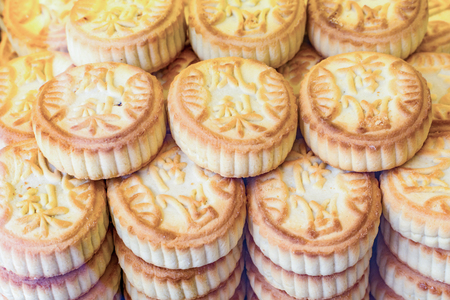 BEIJING, CHINA 21 MAY 2016, Chinese mooncake for the moon cake fetival sold on Wangfujing Street in Beijingのeditorial素材