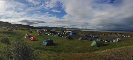 Camping yard in celand, Europeの写真素材