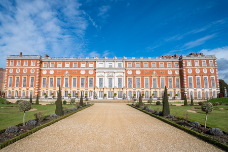 Hampton Court Palace with green Gardensのeditorial素材