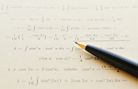 Closeup of mathematical lessons on differential and integral calculus